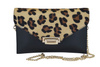 Dámská spojková taška s leopardím vzorem - černá