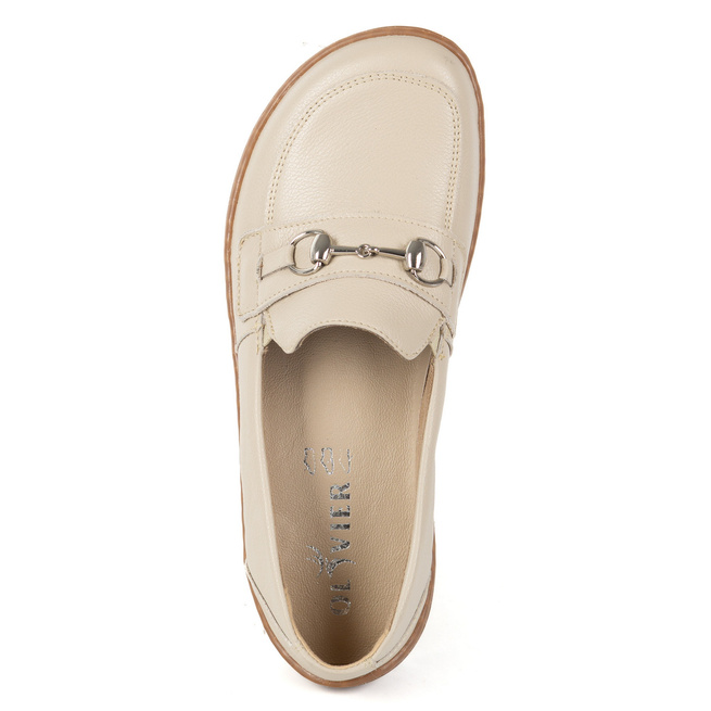 Dámské minimalistické kožené mokasíny Barefoot 1288AR beige