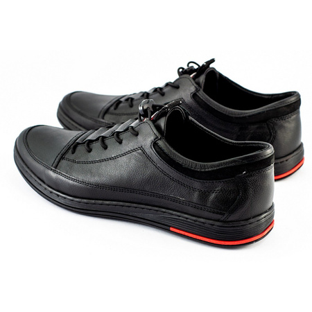 Buty męskie skórzane casual K22 czarne