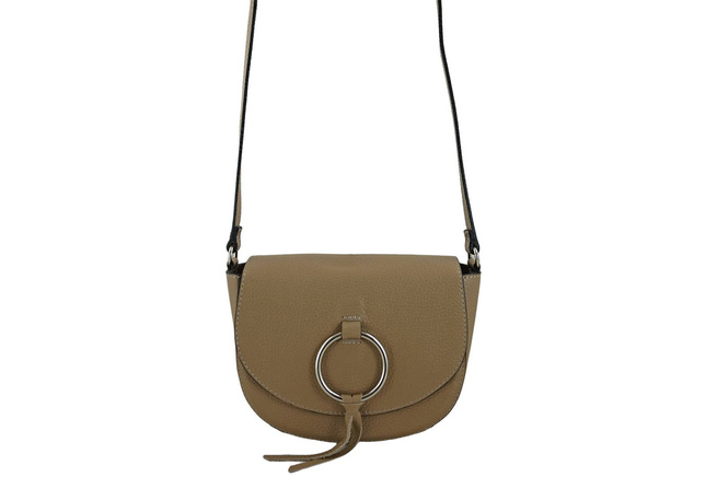 Damska skórzana listonoszka - Beżowa