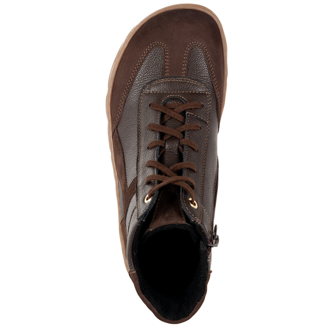 Dámské minimalistické barefoot kožené zimní boty 1294 hnědé