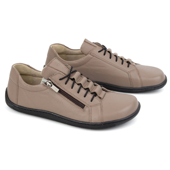 Dámská kožená minimalistická obuv barefoot 1242 dark beige