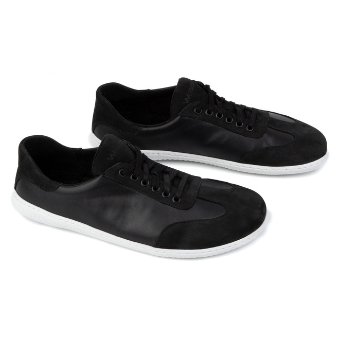 Pánské barefoot minimalistické kožené boty 0742W černé