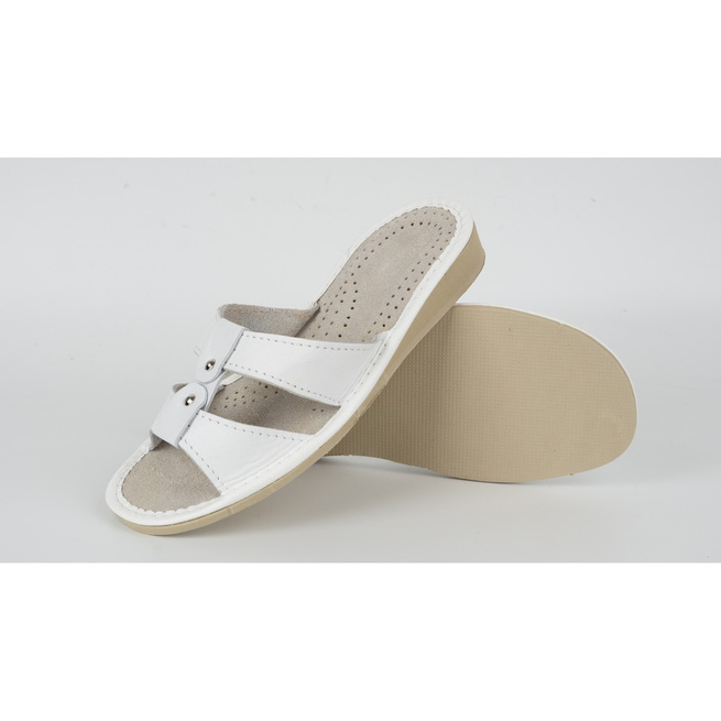 Dámské pantofle kožené highlander pantofle M62 white