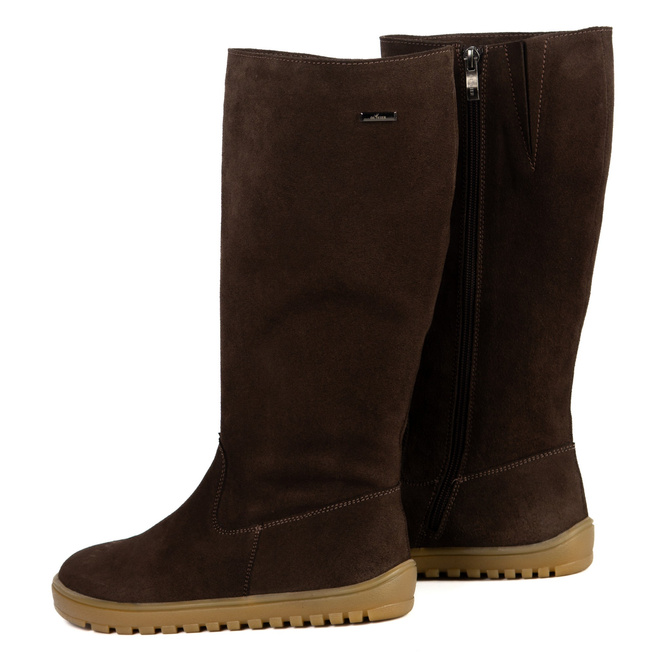 Dámské barefoot kožené boty Olivier Hazel brown velur