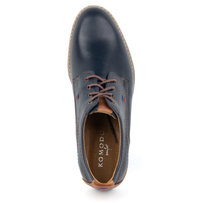 Buty męskie skórzane eleganckie 825K granatowe