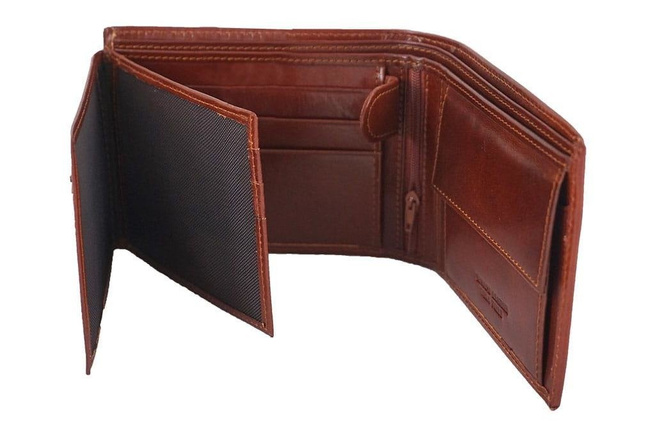 Portfel skórzany męski - Barberini's - Granatowy