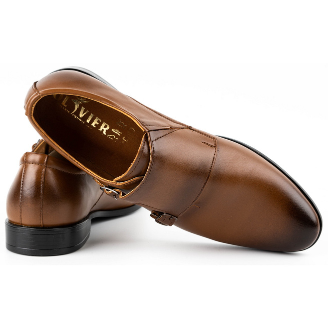 Skórzane buty wizytowe Monki 287LU jasny brąz