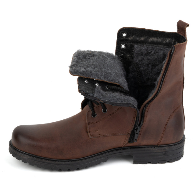 Pánské vojenské boty Polská kůže 2118S hnědá