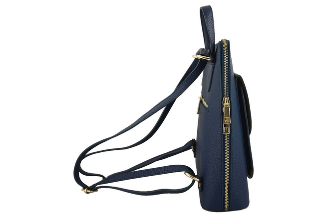 Kožený batoh / poštovní taška - Casual 2v1 - Námořnická modrá