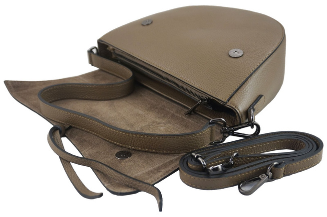 Modna torebka damska z zamszową klapką - Bordowa