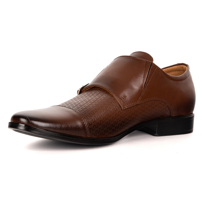 Skórzane buty wizytowe Monki 287T4 LU brąz