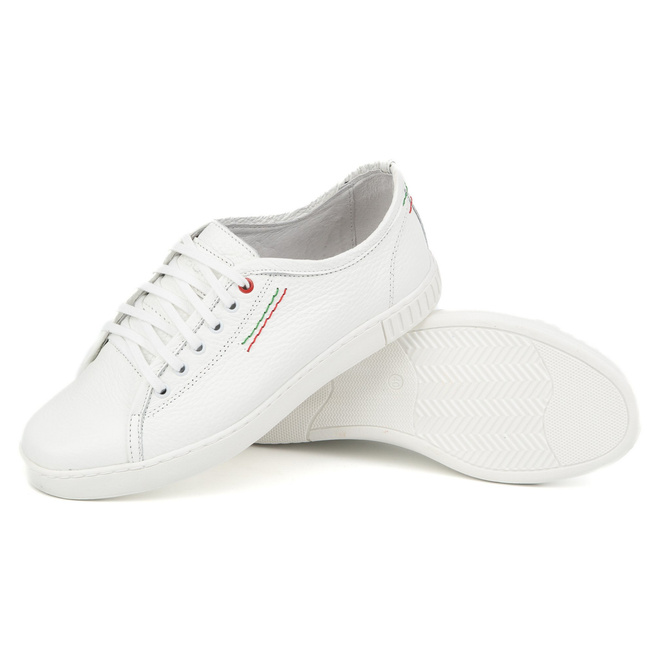 Polbut Kožené tenisky Pánské boty Model 2129 white