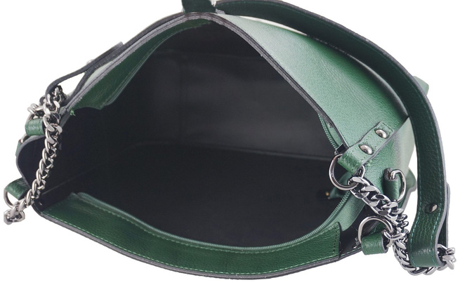 Módní kožená taška přes rameno s nýty - černá