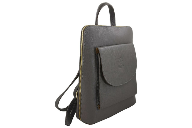 Kožený batoh / poštovní taška - Casual 2v1 - Grey