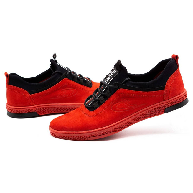 Pánské kožené boty K24 red nubuck