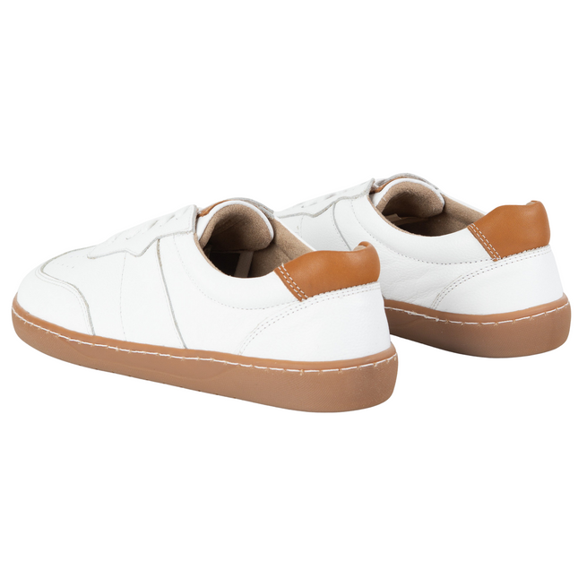 Dámské kožené boty na podpatku ARIA WIDE White 103MP