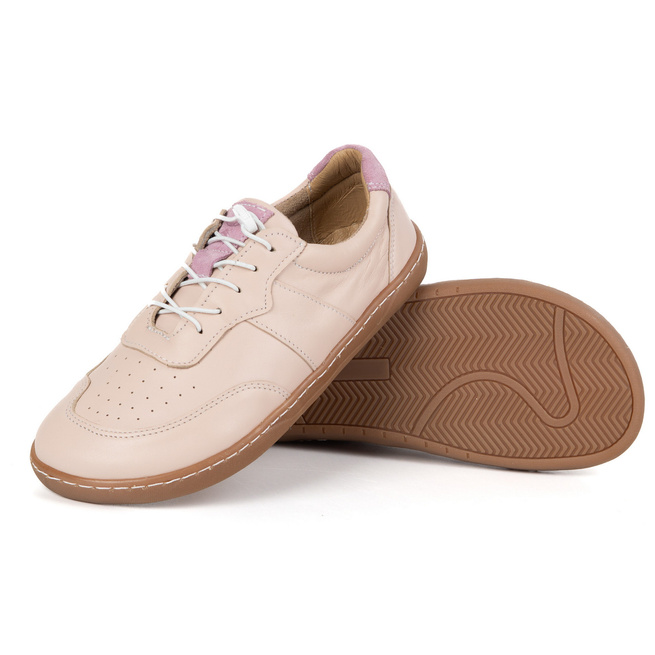 BUTY DAMSKIE BAREFOOT SKÓRA MINIMALISTYCZNE SZEROKIE ARIA pudrowy róż 103MP