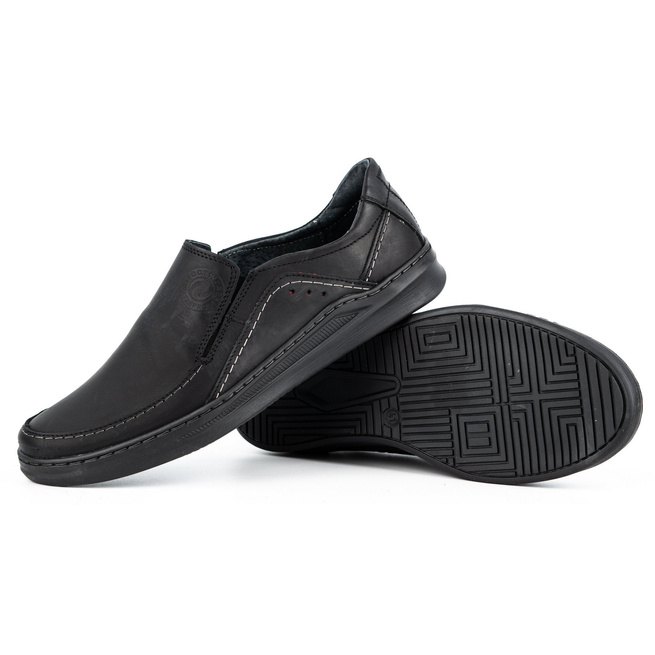 Pánská kožená nazouvací obuv SLIP-ON 216GT černá