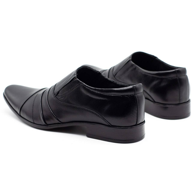 Kožené společenské nazouvací boty 206 černá