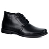 Pánské kožené boty Olivier 337LU - nízké šněrovací se zipem černé
