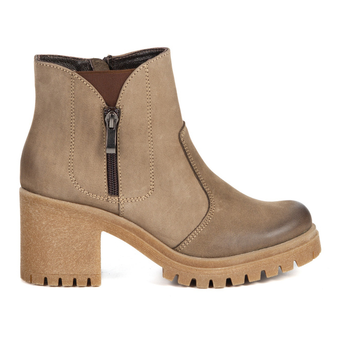 Olivier Peyton - kožené boty se stabilním podpatkem 6,5 cm Polská obuv přírodní kůže