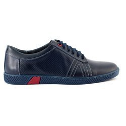 Buty męskie skórzane casual 910 granatowe