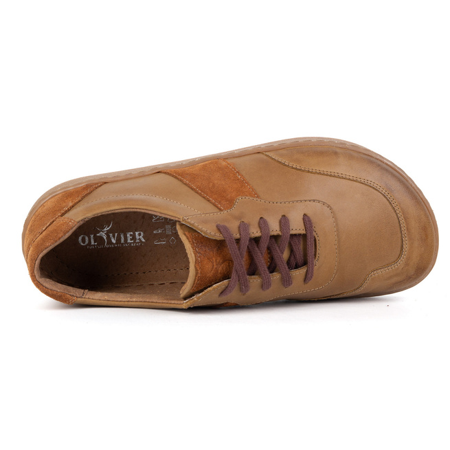 Buty męskie skórzane BAREFOOT 0549 rude