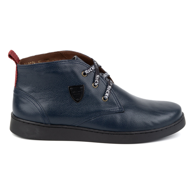Pánské kožené boty Chukka KAMPOL 110/63 navy blue
