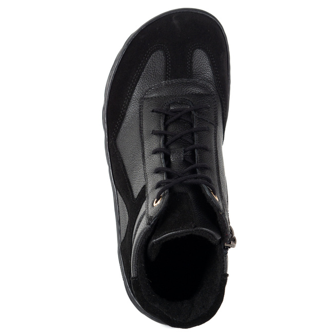 Dámské barefoot kožené zimní minimalistické boty 1294 black