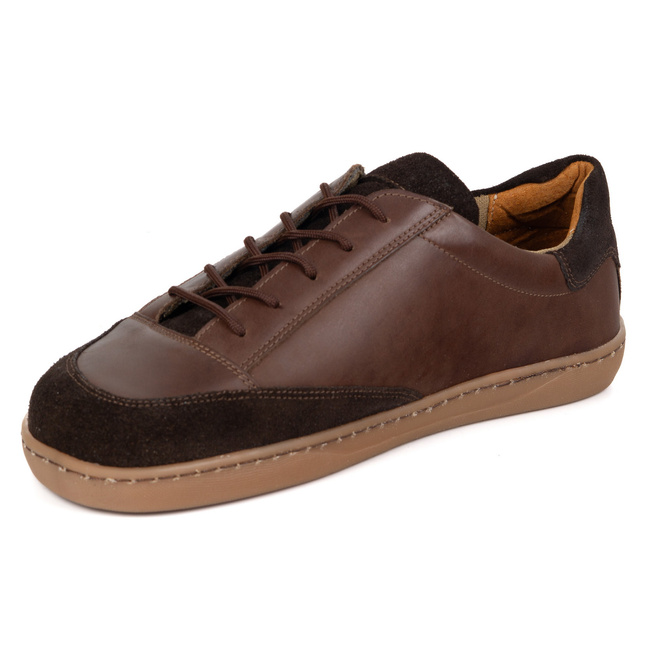 Polské pánské barefoot boty z hnědé kůže Reno 0548MP