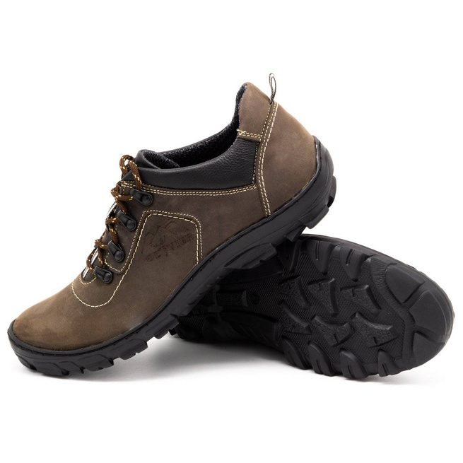 Buty męskie trekkingowe brązowe 7109 - Buty Olivier