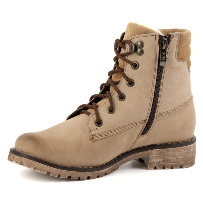 Dámské kožené boty zateplené zimní boty 365BB beige