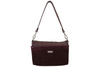 Prostorná poštovní taška z kůže a semiše - bordó
