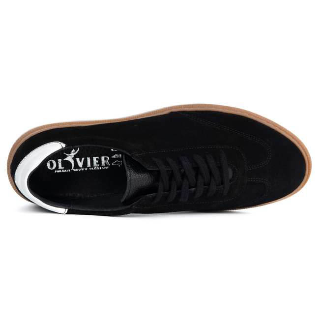 Buty męskie Olivier 702KNT czarne zamszowe klasyczne półbuty miejskie