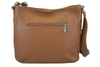 Praktyczna torebka skórzana z kieszeniami - Brązowa jasna