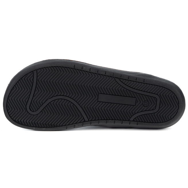 Buty damskie zimowe barefoot skórzane Z-B07 czarne wzór fali na zamek