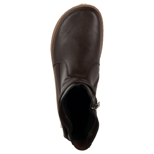 Dámské barefoot boty zateplené zipem 1297 chocolate brown