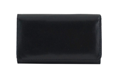 Klasyczny portfel damski skórzany - Czarny 
