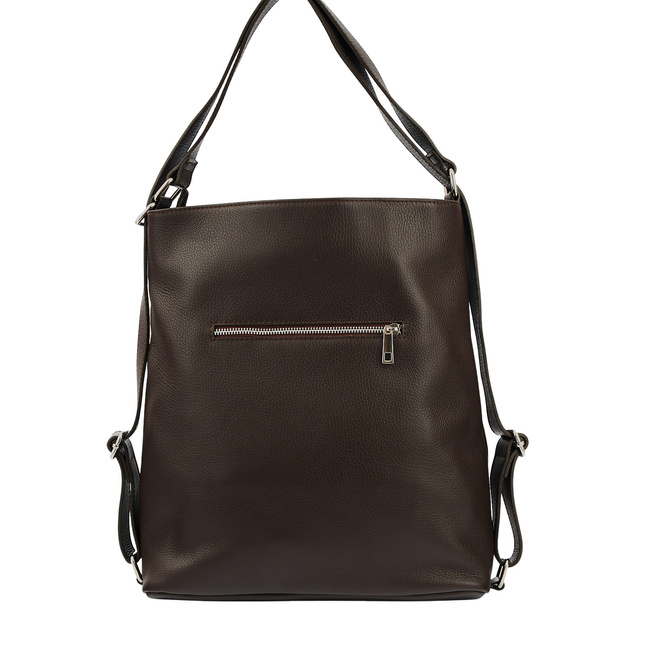 Torebka plecak z zamszem - Brązowa ciemna