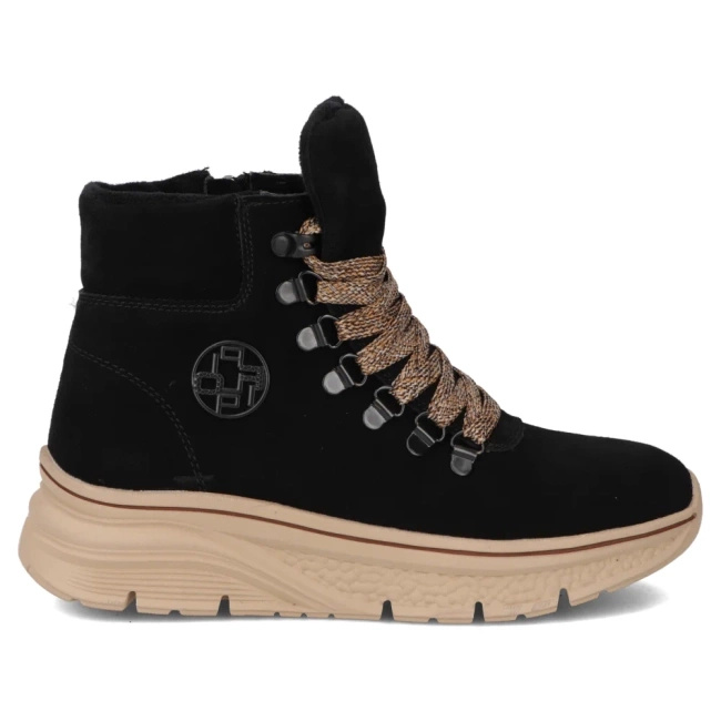 Dámské kožené boty DBT7290 BK black nubuk s platformou