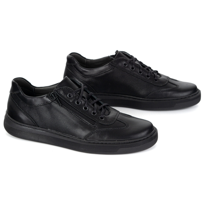 Buty męskie skóra naturalna OLIVIER 7142DT czarne