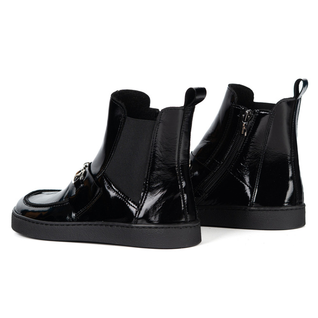 Dámské barefoot boty Scarlet přírodní kůže zateplené zimní černý lak