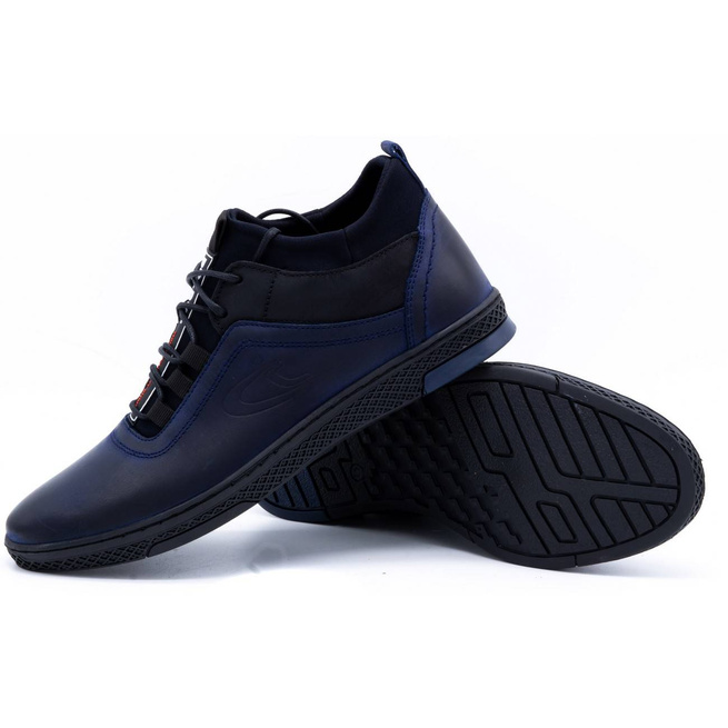 Buty męskie zimowe K27F ciemno granatowe
