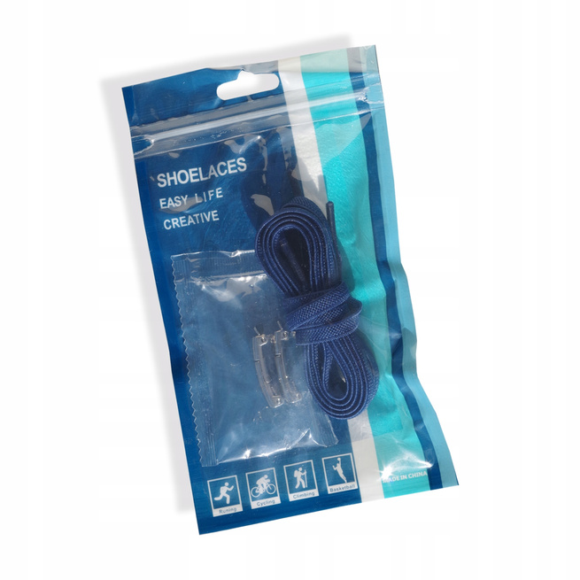 Elastické rozvázané tkaničky s magnetem modré barvy