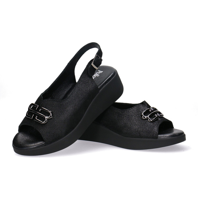 Pollonus dámské kožené sandály 5-1762-001 Black