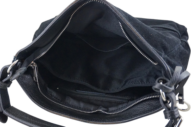 Klasická semišová kabelka Barberinis - černá