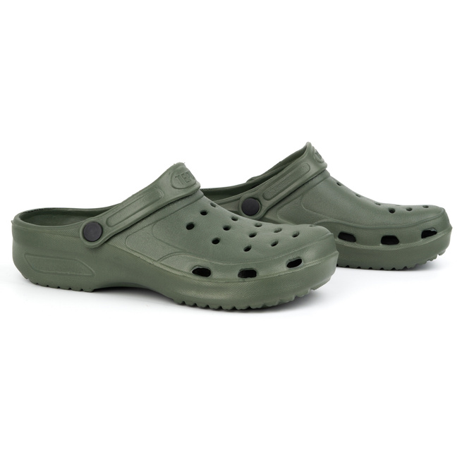 Pantofle lehké dřeváky khaki green