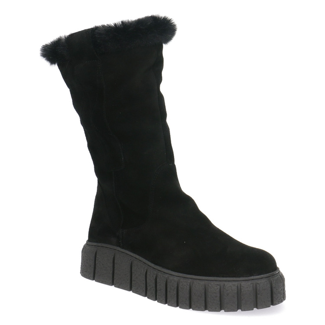 Pollonus dámské zateplené boty black velour 5-1570-008