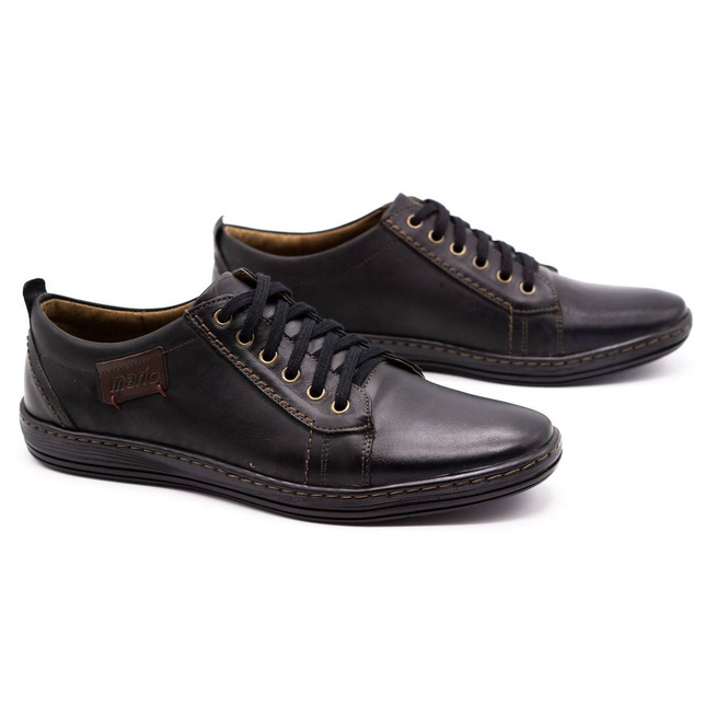 Buty męskie skórzane 695MP czarne